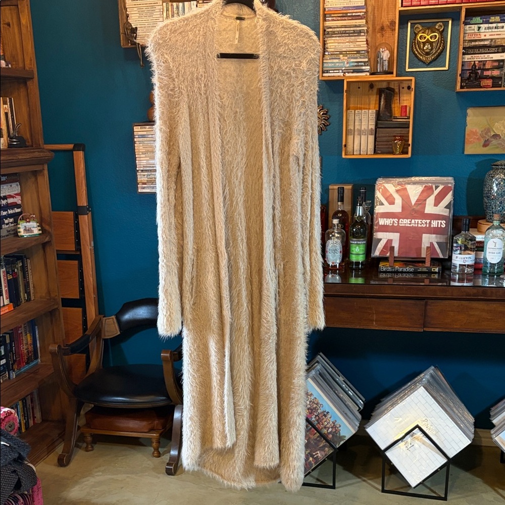 Free People Cream Long Cardigan
